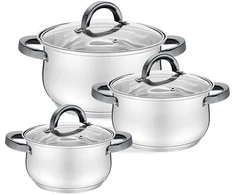 MAESTRO MR-3522-6M-Juodas 6 piece puodas set