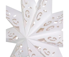 Party Deco Saska Christmas Popierinė dekoracinė žvaigždė 45 cm, 9 atšakos, balta