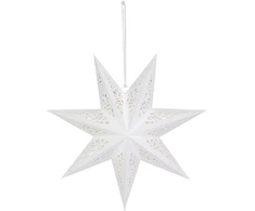 Saska Christmas Popierinė dekoracinė žvaigždė 45 cm, 7 šakelės, balta