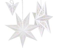 Saska Christmas Popierinė dekoracinė žvaigždė 45 cm, 7 šakelės, balta
