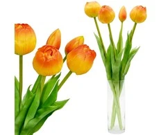 Saska Garden Oranžinių bijūninių tulpių puokštė 39 cm