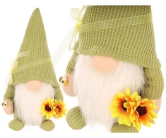 Saska Garden Gnomas su saulėgrąža, 20 cm, žalias