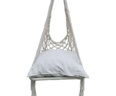 Saska Garden OPENWORK HAMAKAS KABAMI KĖDĖ 60x60x150cm SU ECRU PAGALVE