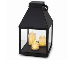 Saska Garden Latarnia lampion LED 25CM 3 świece Saska Gift &amp; Decor