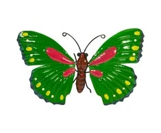 Saska Garden Dekoratyvinis žalios spalvos drugelis 26 cm