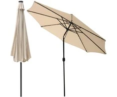 Saska Garden Lauko skėtis su LED, 300 cm, smėlio spalvos