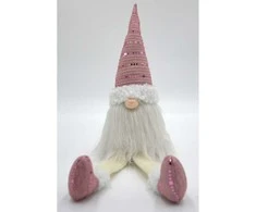Saska Garden dekoratyvinis blizgantis nykštukas santa 38+20 cm rožinis