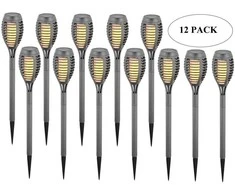 Saska Garden Saulės šviestuvas su LED liepsnomis, 12 vnt.