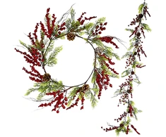 SASKA GIFT AND DECOR Dekoracja świąteczna Grawerkowo Girlanda dekoracyjna 175CM raudona