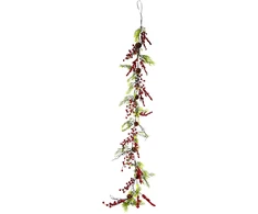 SASKA GIFT AND DECOR Dekoracja świąteczna Grawerkowo Girlanda dekoracyjna 175CM raudona