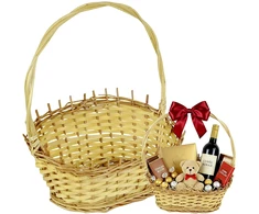 SASKA GIFT AND DECOR DOVANŲ KREPŠYS 44x19x46CM NATŪRALUS