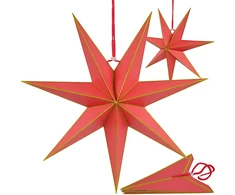SASKA GIFT AND DECOR Popierinė dekoracija žvaigždė 60 cm raudona SASKA GIFT &amp; DECOR