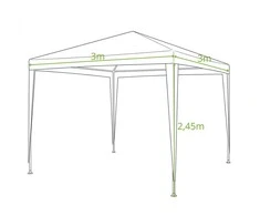 Saska Garden Baltas sodo paviljonas 3x3 m