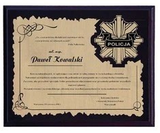 Tryumf Plastikinis diplomas su graviruotu laminatu