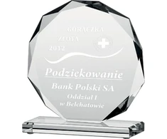 Tryumf Graviruotas stiklo trofėjus