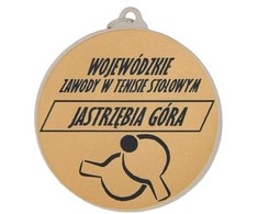 Tryumf Medal sidabrinė- biegi - medal plieno su grawerem na laminacie