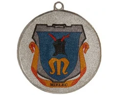 Tryumf Sidabro medalis su vieta emblemai 25 mm - plieno medalis su luxor jet print