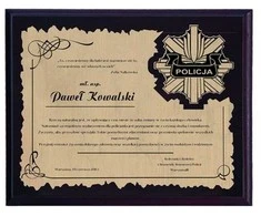 Tryumf Plastikinis diplomas su graviruotu laminatu