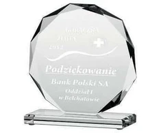 Tryumf Graviruotas stiklo trofėjus H19 cm
