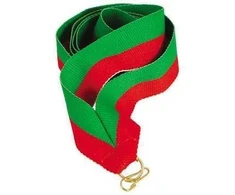Tryumf Kaspinas 11 mm - žalia-raudona