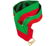 Tryumf Kaspinas 11 mm - žalia-raudona