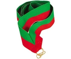 Tryumf Kaspinas 22 mm - žalia-raudona