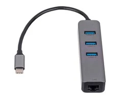 Akyga šakotuvas AK-AD-66 USB Type C skirtas 3x USB 3.0 su tinklo kortele 10/100/1000 15cm