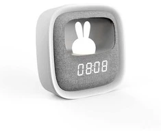 Trevi Žadintuvas su LED Bunny naktine lempute PURE FNL-06 AURORA baltos spalvos square Forever Light