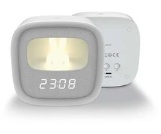 Trevi Žadintuvas su LED Bunny naktine lempute PURE FNL-06 AURORA baltos spalvos square Forever Light