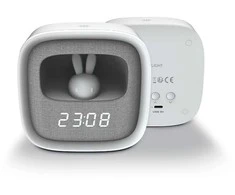 Trevi Žadintuvas su LED Bunny naktine lempute PURE FNL-06 AURORA baltos spalvos square Forever Light