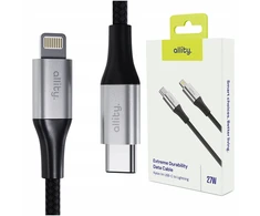 "Allity" kabelis AUC-01 USB-C - "Lightning" 1,0 m 27W juodas