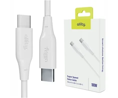 „Allity“ kabelis AUC-02 USB-C - USB-C 1,0 m 100W baltas