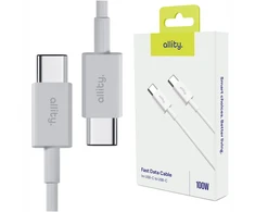 „Allity“ kabelis AUC-03 USB-C - USB-C 1,0 m 100W baltas