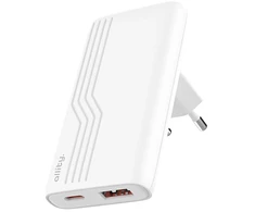 Allity Sp. z o.o. Allity GaN PD QC charger ATC-02-65WAC 1x USB-C 1x USB-A 65W baltas