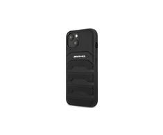 Mercedes Benz Apple iPhone 14 Pro Max Mercedes AMG odinis dėklas Debossed Lines (AMHCP14XGSEBK) juodos spalvos