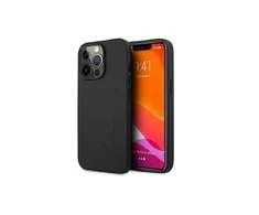 Mercedes AMG AMHCP13LDOLBK Apple iPhone 13 Pro / 13 6,1″ juodos spalvos kietas dėklas Leather Hot Stamped