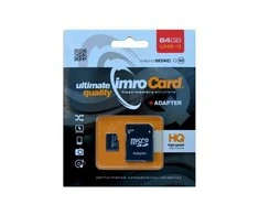 IMRO atminties kortelė Micro SD 64GB 100MB/s class 10 UHS 3 su adapteriu SD