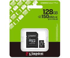 Kingston Technology Deutschland Kingston memory card 128GB Micro SDXC Canvas Select Plus Gen3 150MB/s A1 Card + Adapteris
