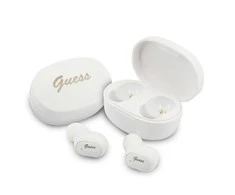 GUESS belaidės ausinės bluetooth TWS + docking station GUTWST30WH baltas