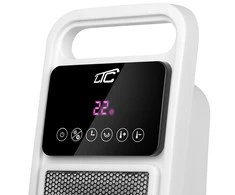 Baltas šildytuvas LTC su keraminiu kaitinimo elementu 1400/2000W ir nuotolinio valdymo pulteliu