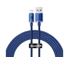 Baseus Crystal Shine USB - Lightning kabelis 2.4A 2m - Mėlynas