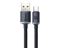 Baseus Crystal USB - USB-C laidas 100W 1.2m - Juodas