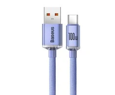 Baseus Crystal Shine USB – USB-C laidas 5A 1.2m – Violetinis