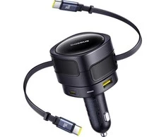 "Baseus PD" automobilinis įkroviklis 2x USB prievadas 90W, juodas