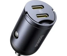Baseus Tiny Star Mini Car Charger 2C 30W Cosmic juodos spalvos