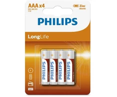 Baterija PHILIPS AAA LR03 LONGLIFE 4vnt Lizdinė plokštelė