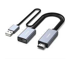 BENFEI adapter HDMI to DisplayPort 4K 60Hz 2K 144Hz 1080P 165Hz unidirectional pilka