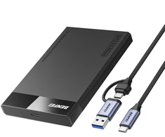 BENFEI SSD drive housing 2.5 inch SATA SSD USB-C USB-A with UASP SATA III support juodas