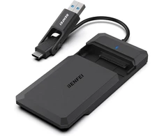 BENFEI SSD drive housing 2.5 inch SATA USB-C USB-A with UASP SATA III support juodas