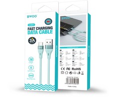 BWOO kabelis USB – USB-C 1m 3A minimalistinis silikoninis žalias X280C